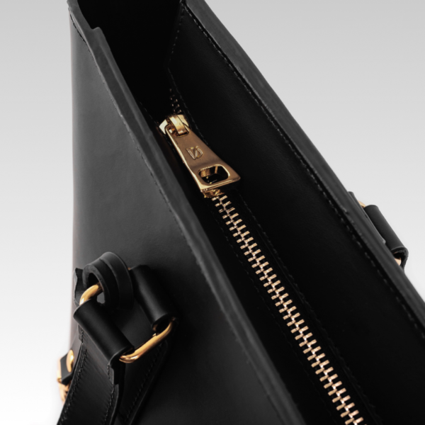 Bolsa Shopping Couro Liso Preto Adelie - Image 6