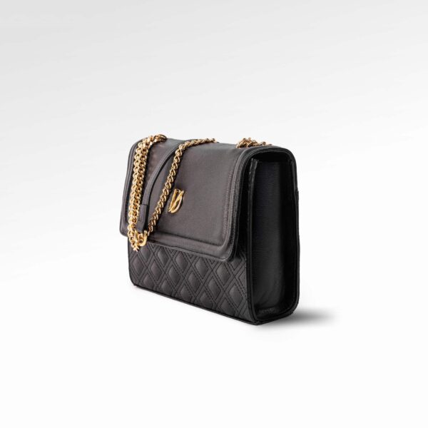 Bolsa Quilted Couro Preto Aura - Image 2