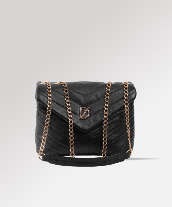Bolsa Quilted Couro Preto Katen