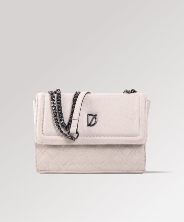 Bolsa Quilted Couro Branco Aura