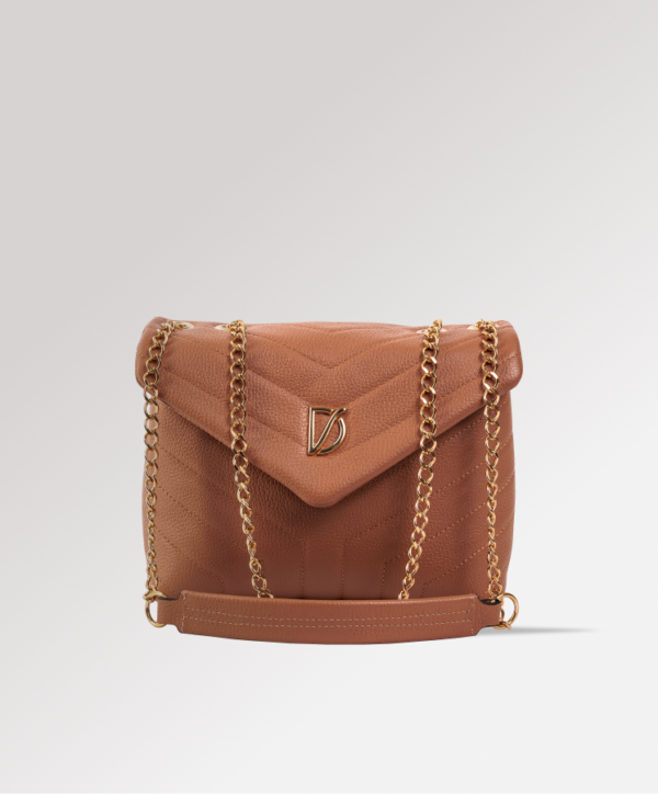 Bolsa Quilted Couro Caramelo Katen