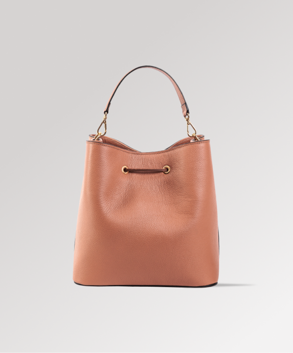 Bolsa Bucket Couro Caramelo Isis